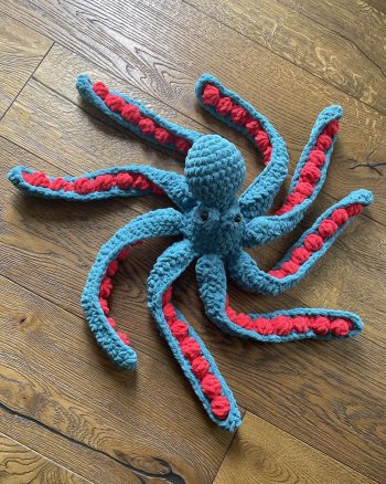 Octopus Plushie Teal Orange Suckers